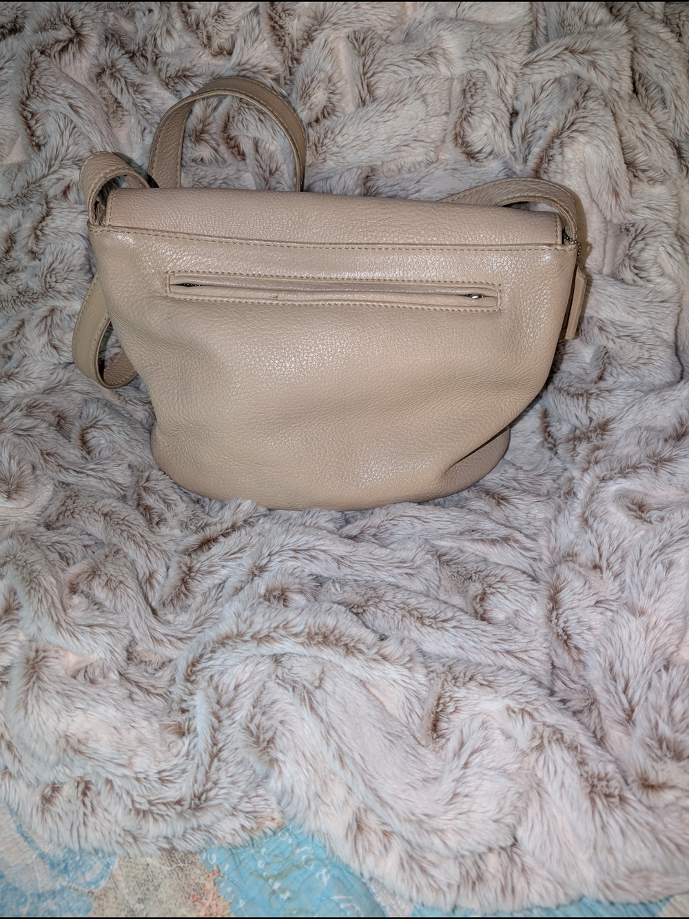 Vintage Coach Bone pebbled leather Sonoma Flap Messenger crossbody 2005 K5M-4903 - Picture 3 of 7